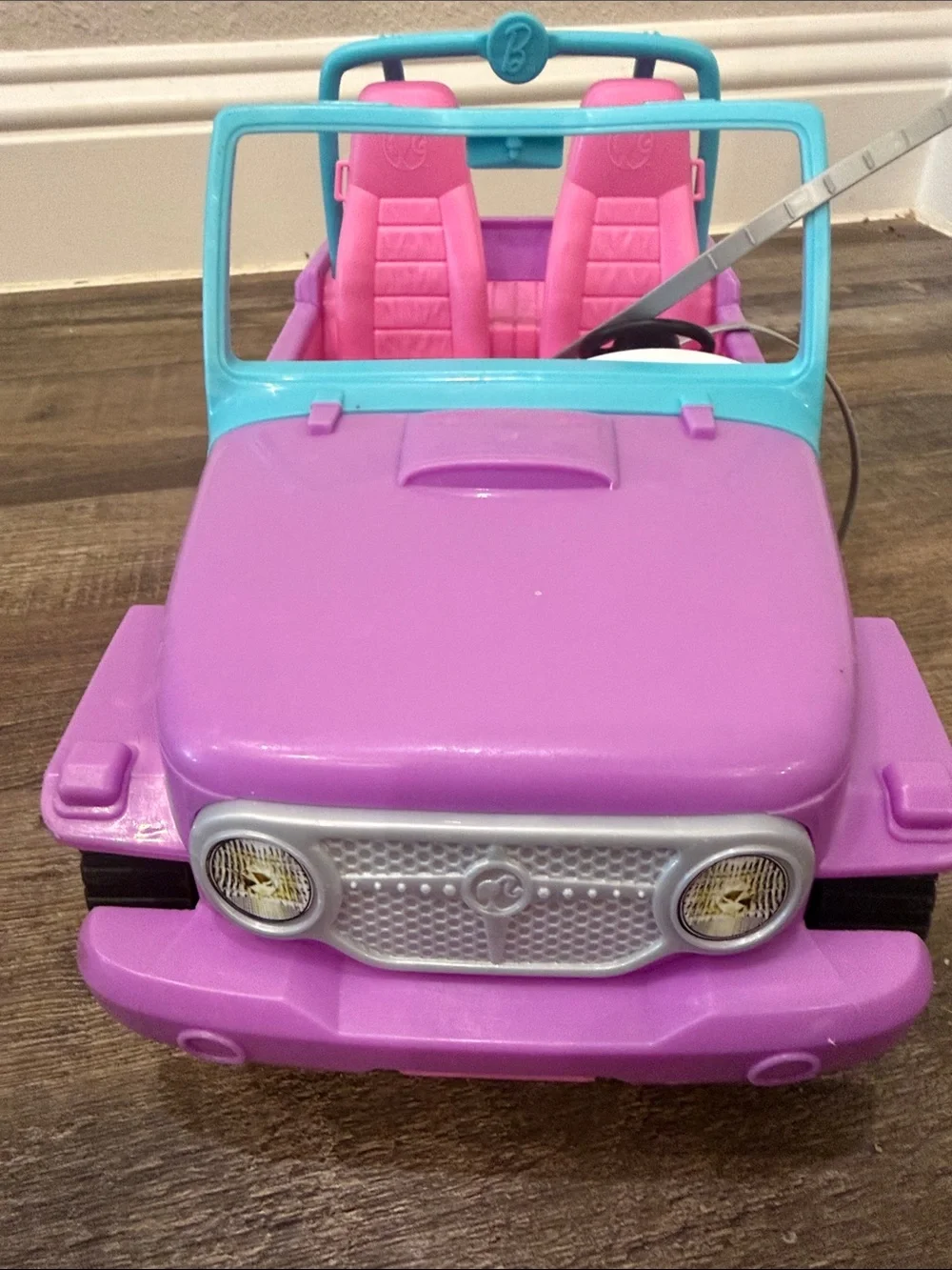 Barbie Purple & Pink Convertible Jeep Toy with Blue Windshield